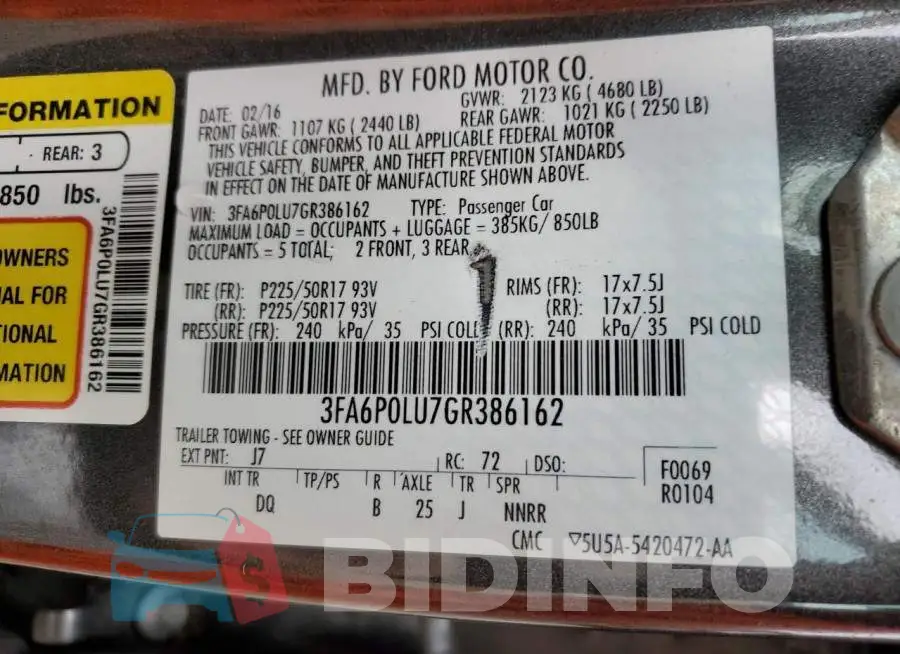 3FA6P0LU7GR386162 Photo# 12