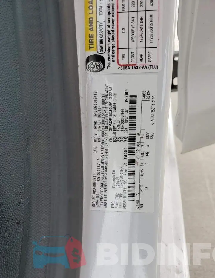 3FADP4EJ0JM122285 Photo# 12