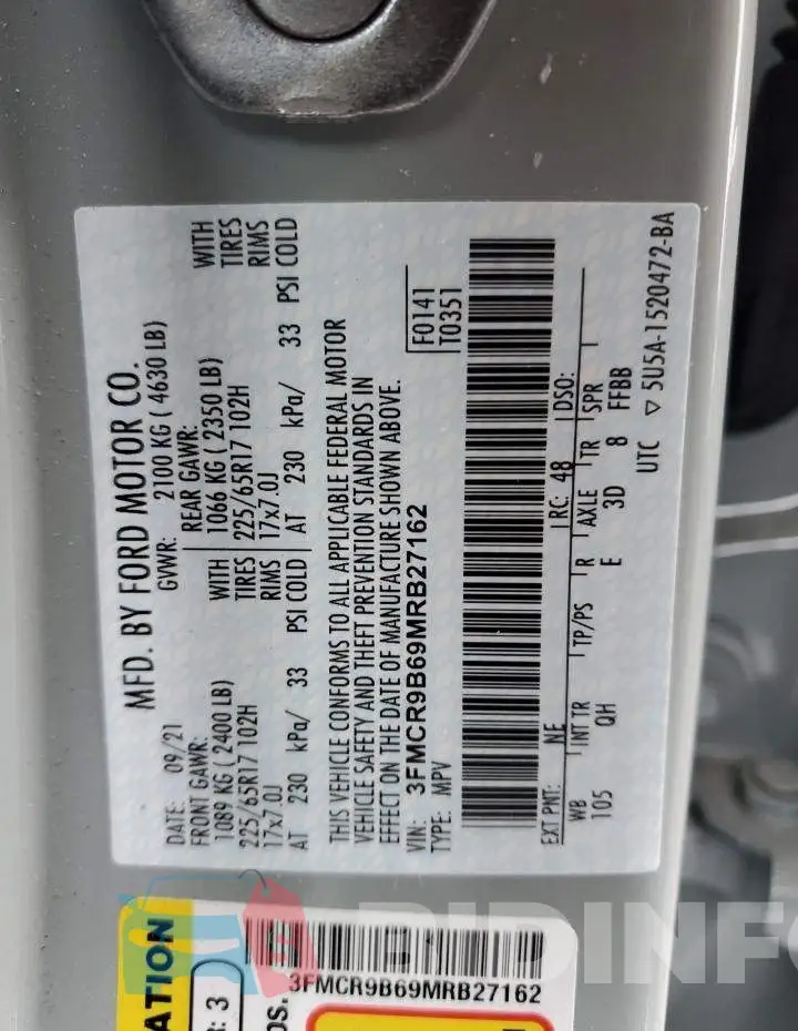 3FMCR9B69MRB27162 Photo# 12