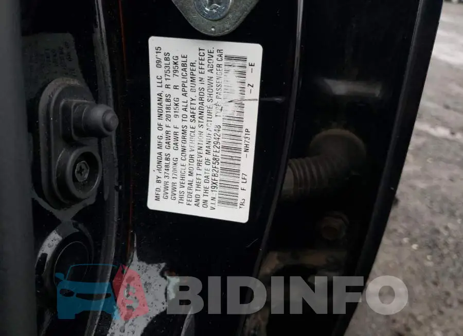 19XFB2F58FE294248 Photo# 12