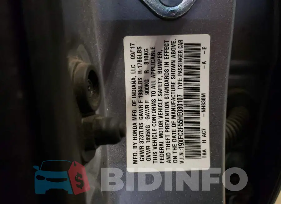 19XFC2F55HE080107 Photo# 12