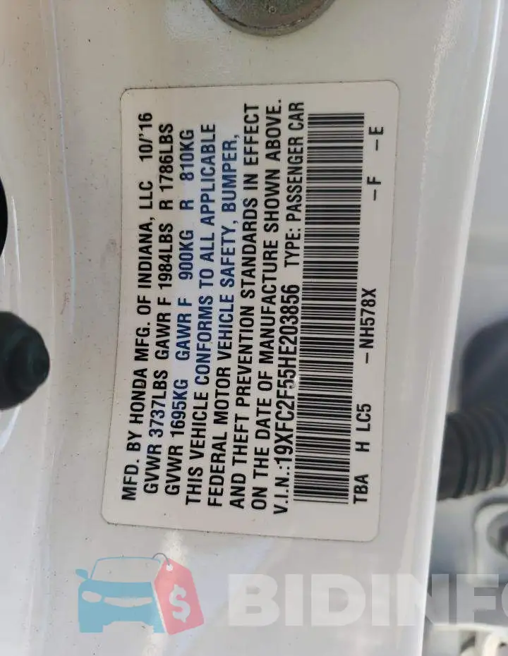 19XFC2F55HE203856 Photo# 12