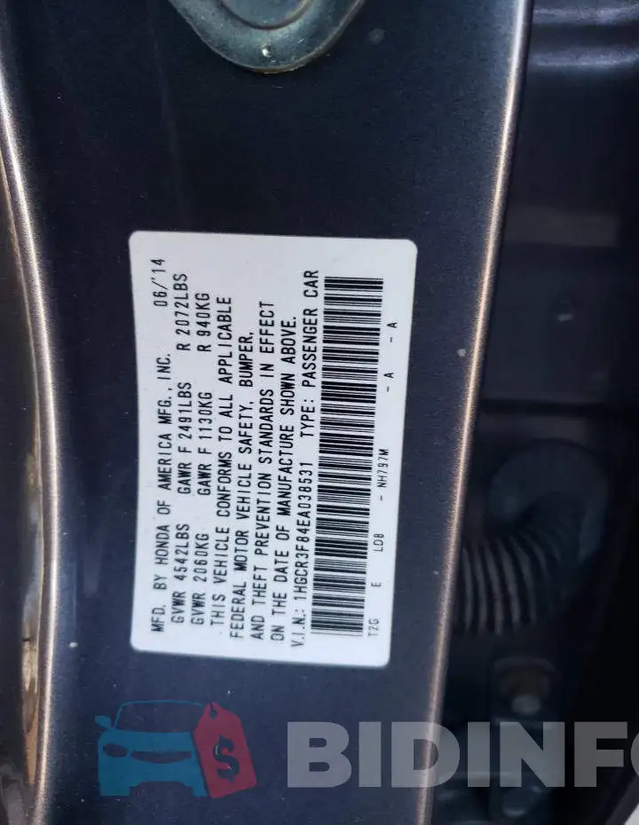 1HGCR3F84EA038531 Photo# 12