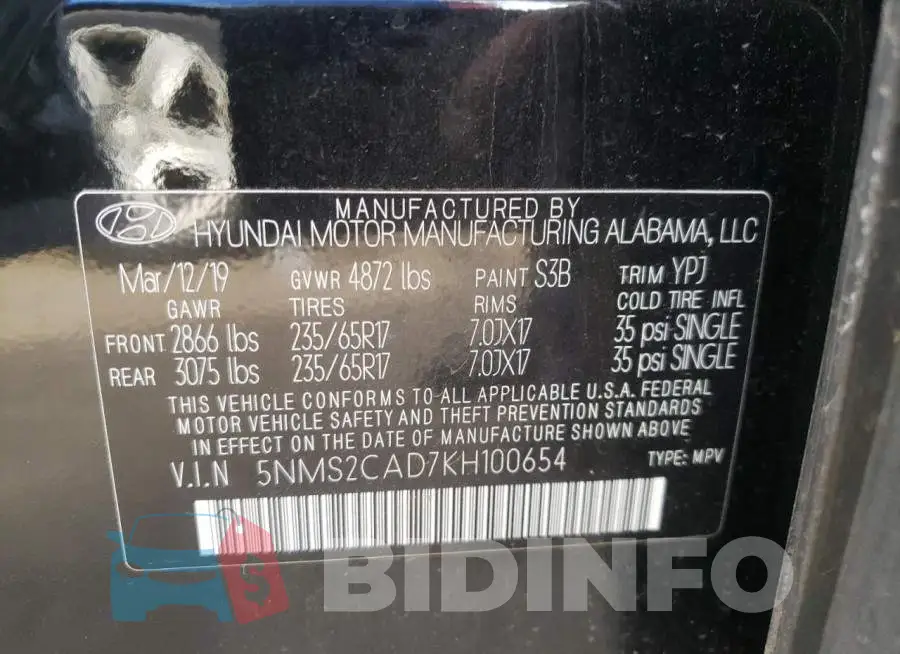 5NMS2CAD7KH100654 Photo# 10