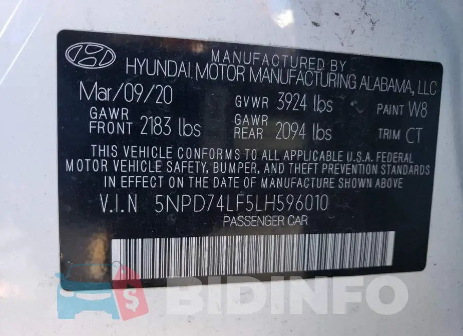 5NPD74LF5LH596010 Photo# 12