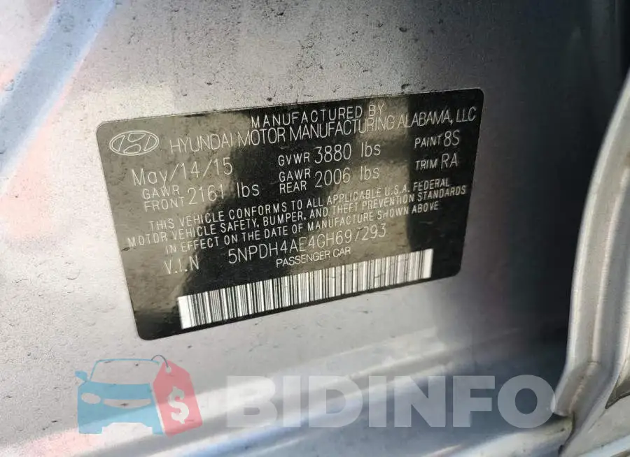5NPDH4AE4GH697293 Photo# 12