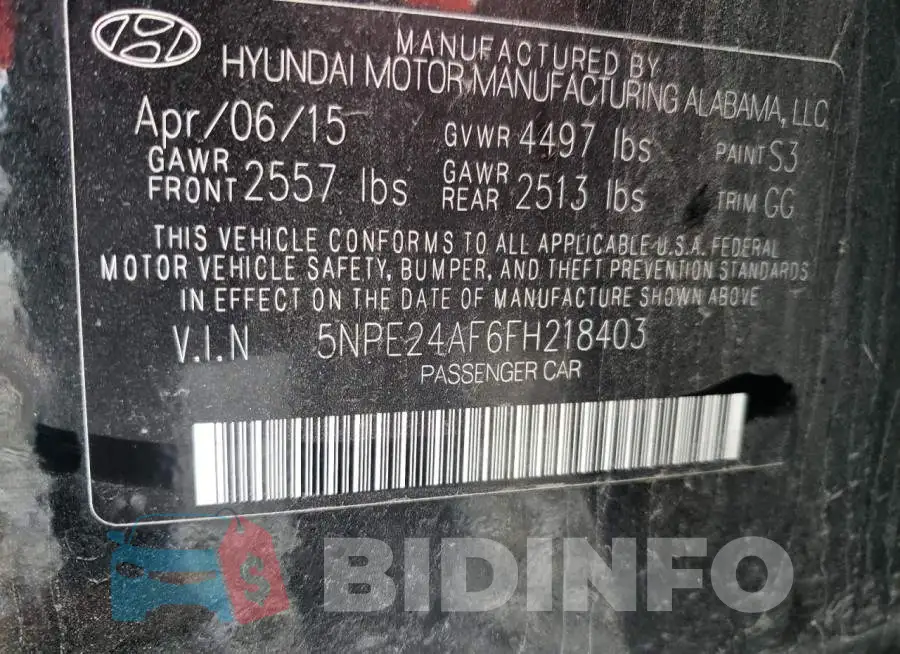 5NPE24AF6FH218403 Photo# 10