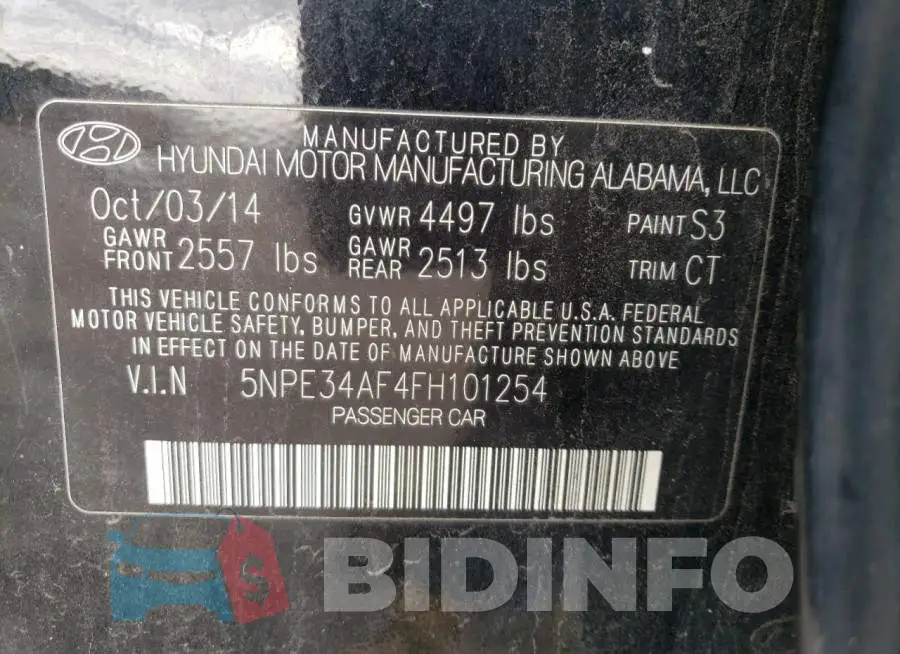 5NPE34AF4FH101254 Photo# 12