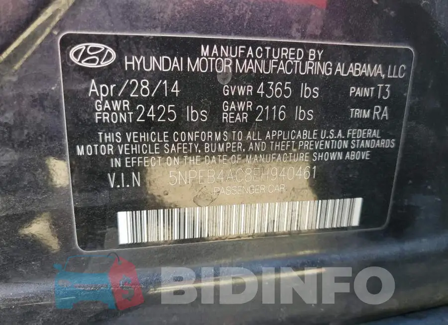 5NPEB4AC8EH940461 Photo# 10