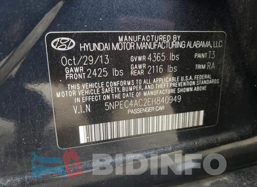 5NPEC4AC2EH840949 Photo# 12
