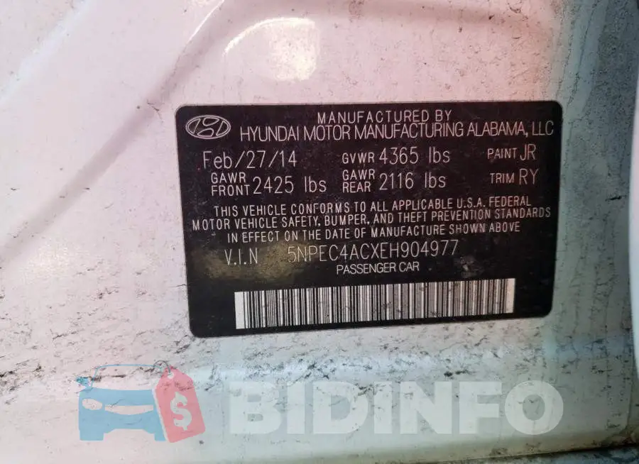 5NPEC4ACXEH904977 Photo# 13