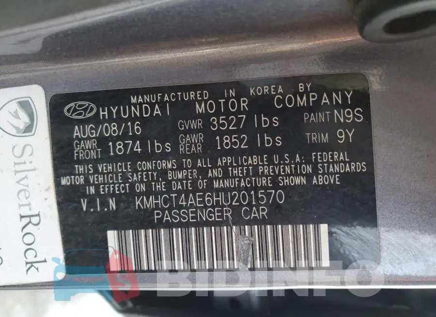 KMHCT4AE6HU201570 Photo# 13