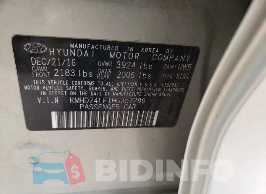 KMHD74LF1HU357286 Photo# 13