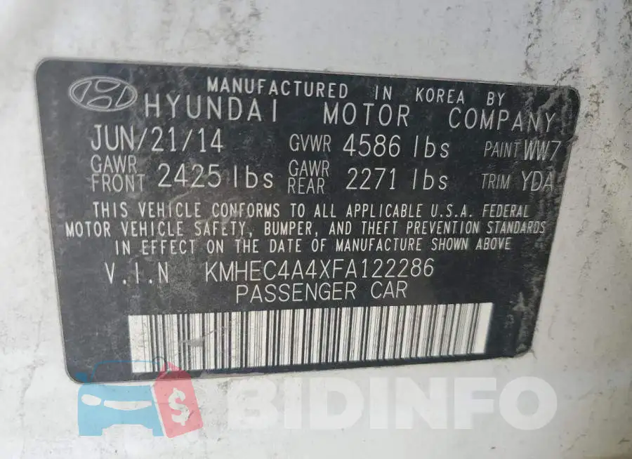 KMHEC4A4XFA122286 Photo# 12