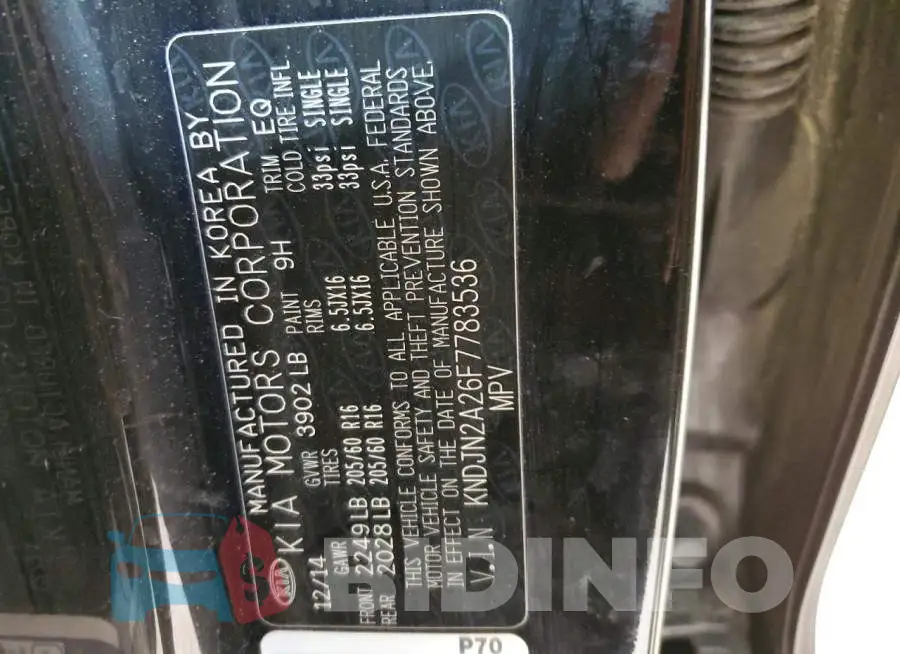 KNDJN2A26F7783536 Photo# 12