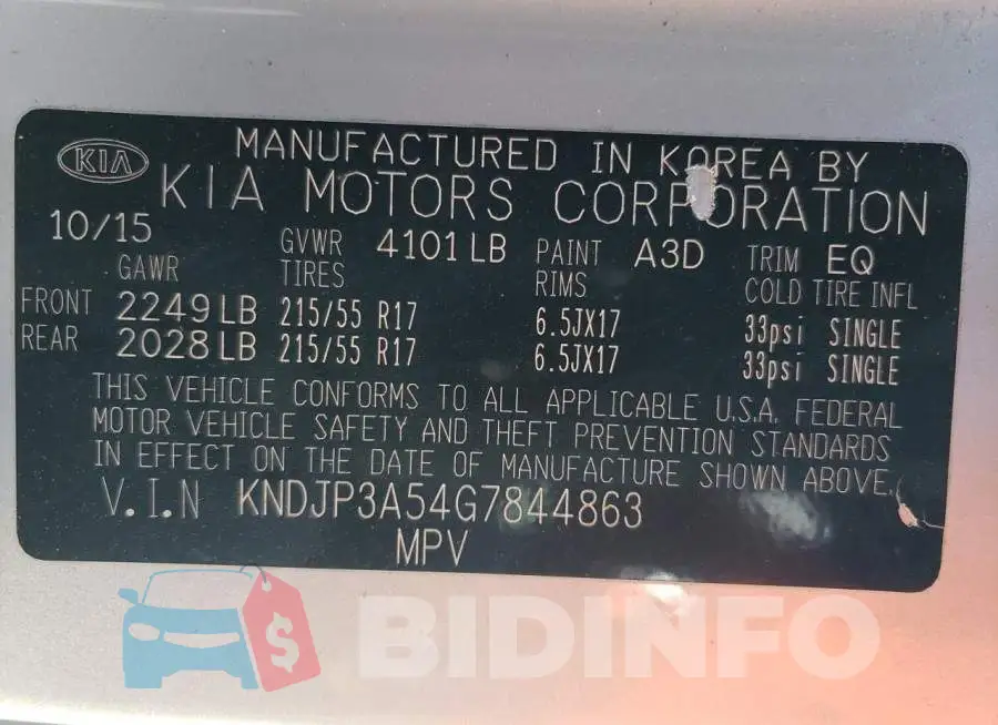 KNDJP3A54G7844863 Photo# 12