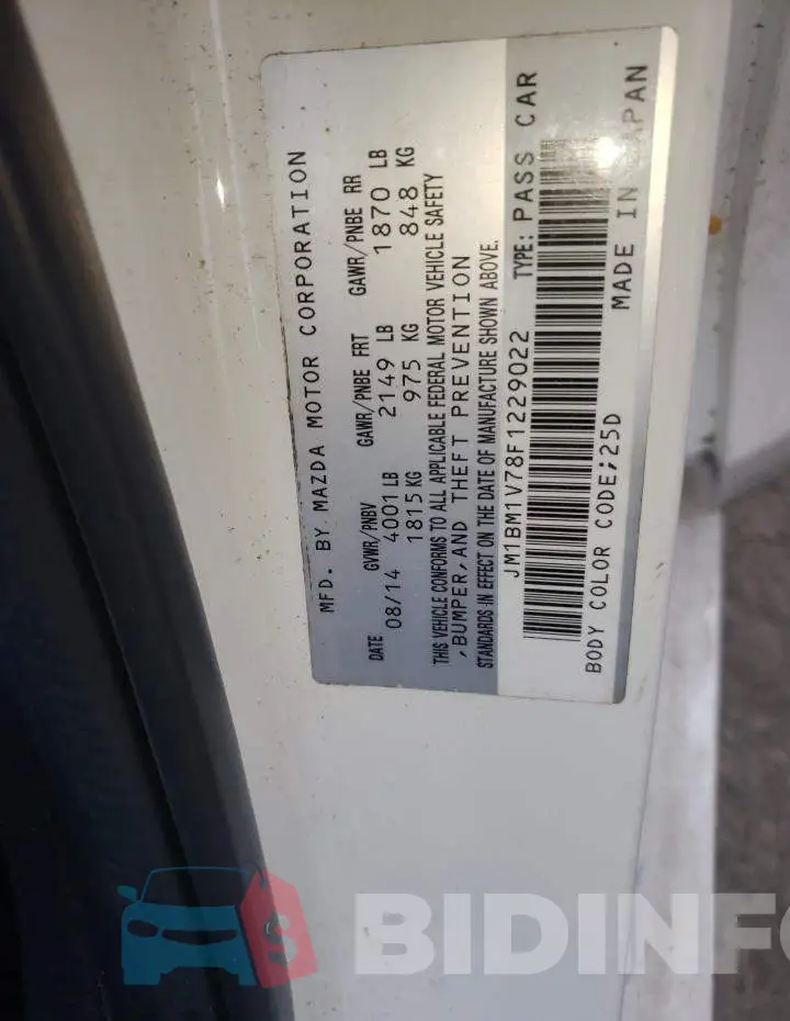 JM1BM1V78F1229022 Photo# 12