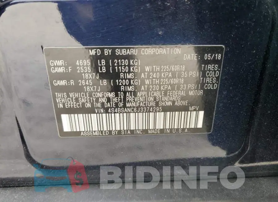 4S4BSANC6J3374295 Photo# 12