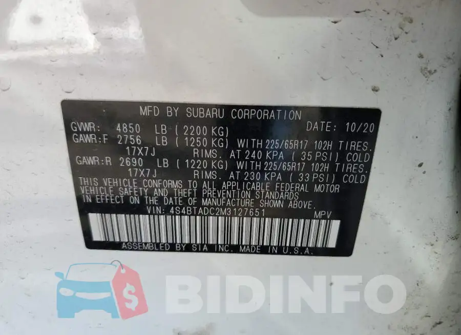 4S4BTADC2M3127651 Photo# 12