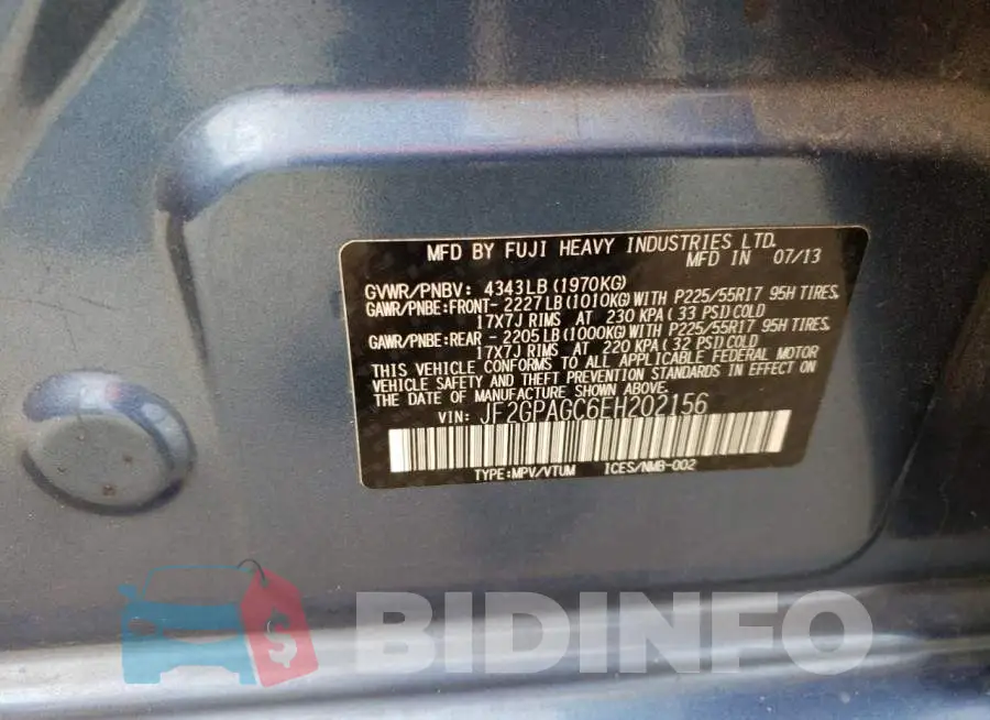 JF2GPAGC6EH202156 Photo# 13