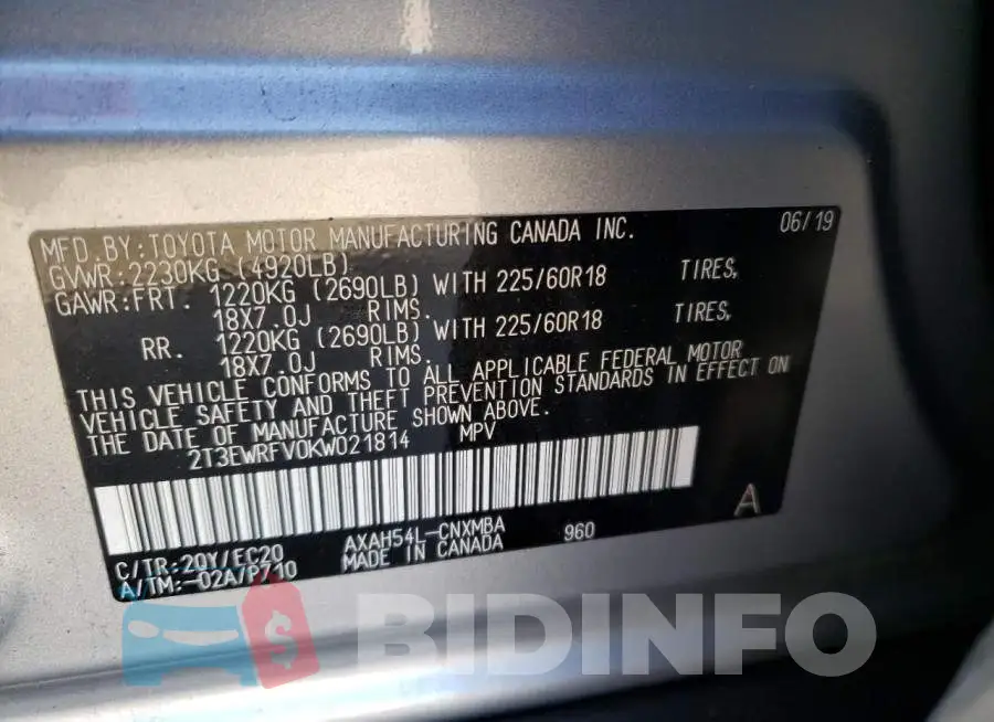 2T3EWRFV0KW021814 Photo# 13