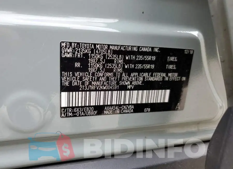 2T3J1RFV2KW004591 Photo# 13