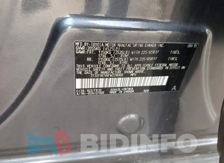 2T3ZFREV6FW228068 Photo# 13