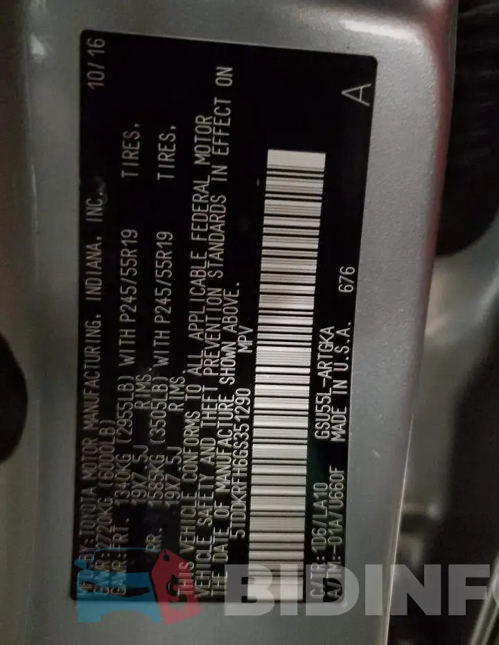 5TDDKRFH6GS351290 Photo# 13