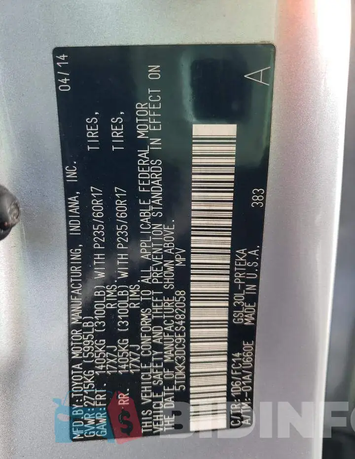5TDKK3DC9ES482058 Photo# 13
