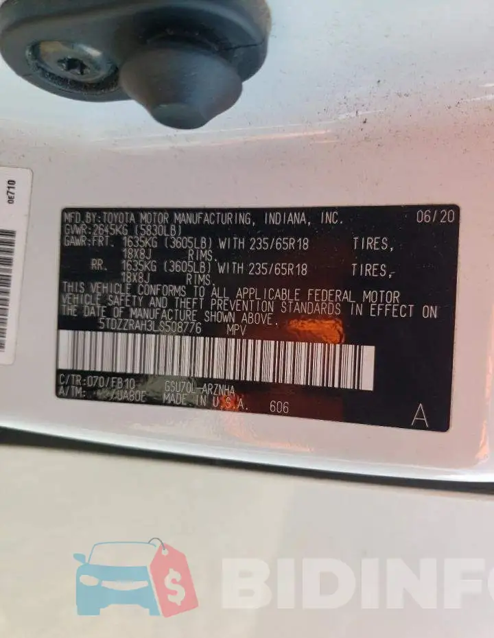 5TDZZRAH3LS508776 Photo# 13