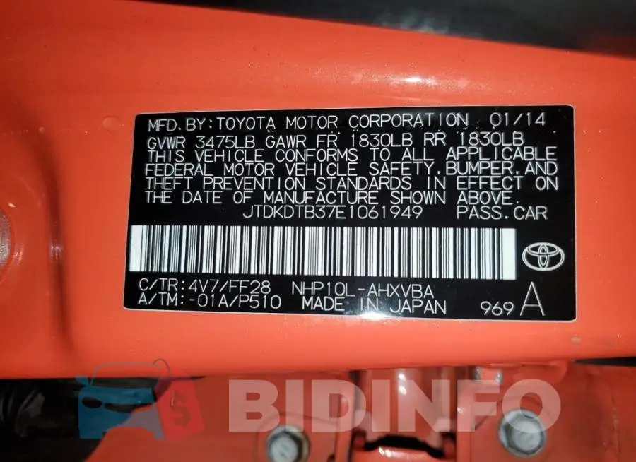 JTDKDTB37E1061949 Photo# 12