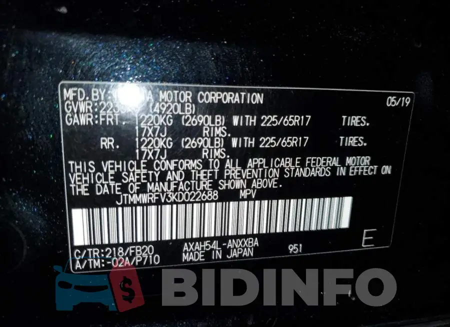 JTMMWRFV3KD022688 Photo# 13