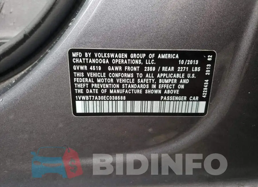 1VWBT7A30EC038588 Photo# 12