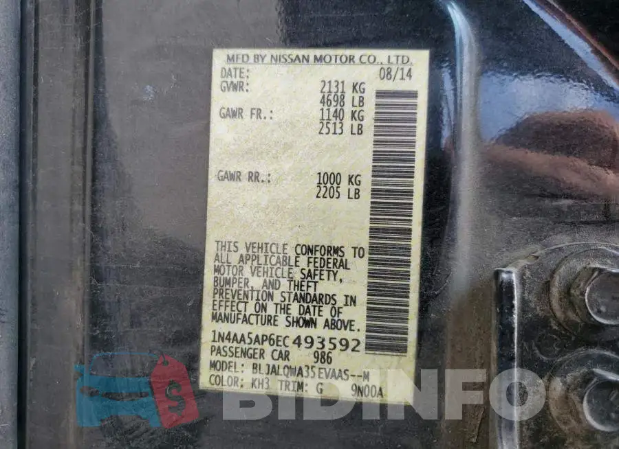 1N4AA5AP6EC493592 Photo# 13