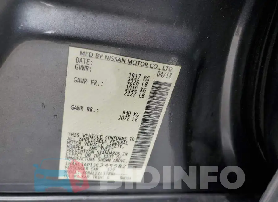 1N4AL3AP1JC245582 Photo# 12