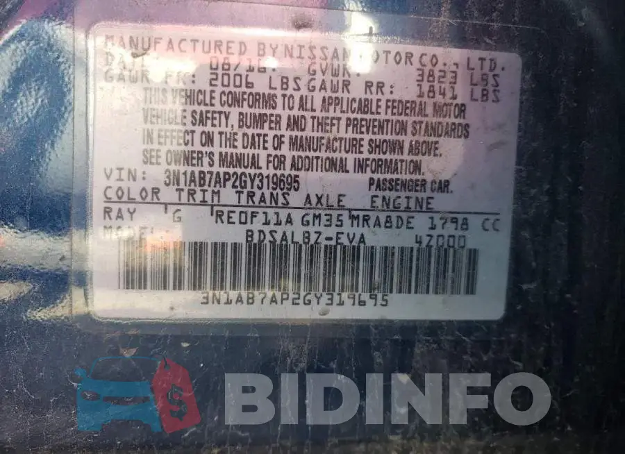 3N1AB7AP2GY319695 Photo# 12