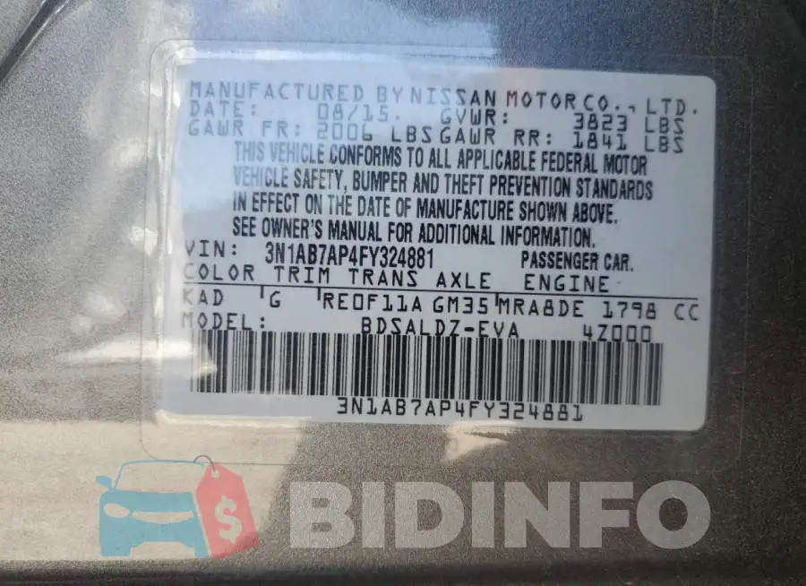 3N1AB7AP4FY324881 Photo# 12