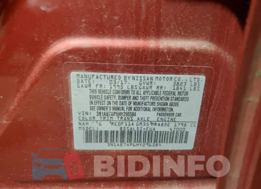 3N1AB7AP6HY296584 Photo# 12