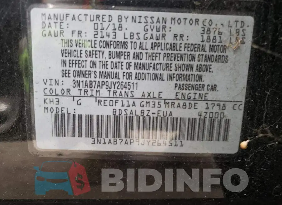 3N1AB7AP9JY264511 Photo# 12