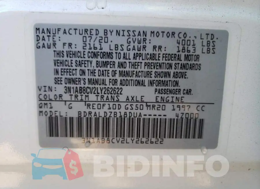 3N1AB8CV2LY262622 Photo# 12