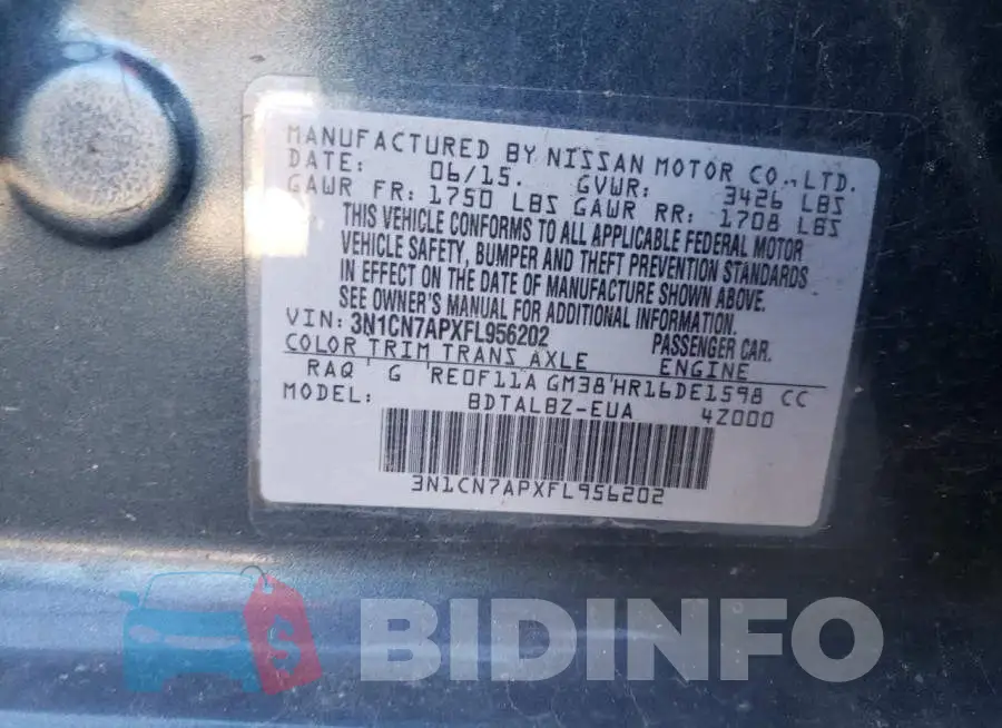3N1CN7APXFL956202 Photo# 12