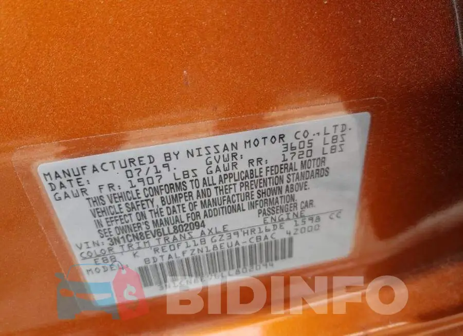 3N1CN8EV6LL802094 Photo# 12