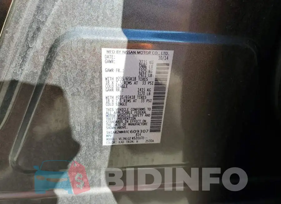 5N1AR2MM4FC609307 Photo# 13