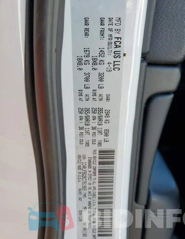 1C4RJFBG2KC761969 Photo# 13