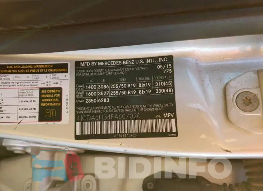 4JGDA5HB4FA607020 Photo# 12