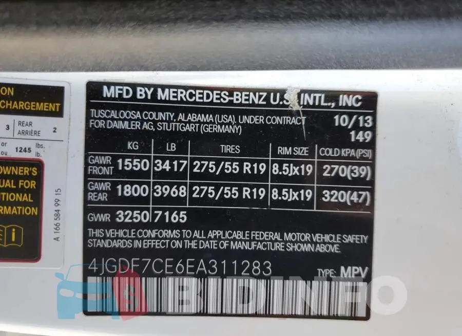 4JGDF7CE6EA311283 Photo# 13