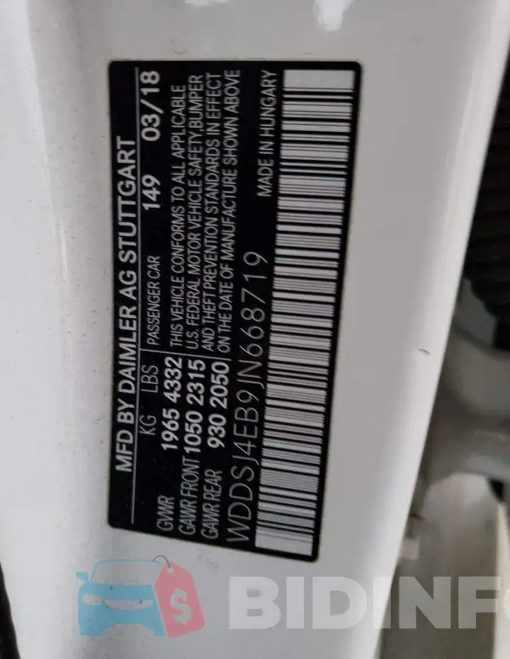 WDDSJ4EB9JN668719 Photo# 13