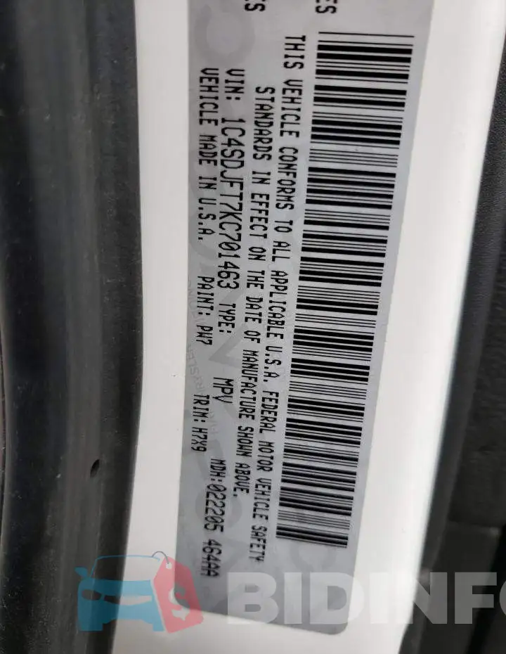 1C4SDJFT7KC701463 Photo# 13