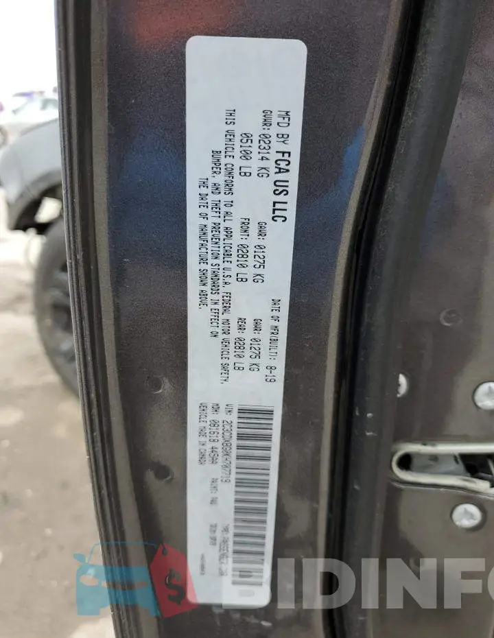 2C3CDXBG0KH707719 Photo# 13