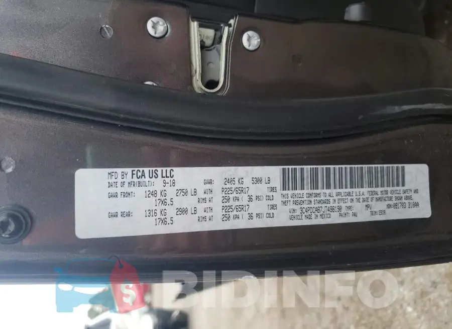 3C4PDCAB7JT498190 Photo# 13